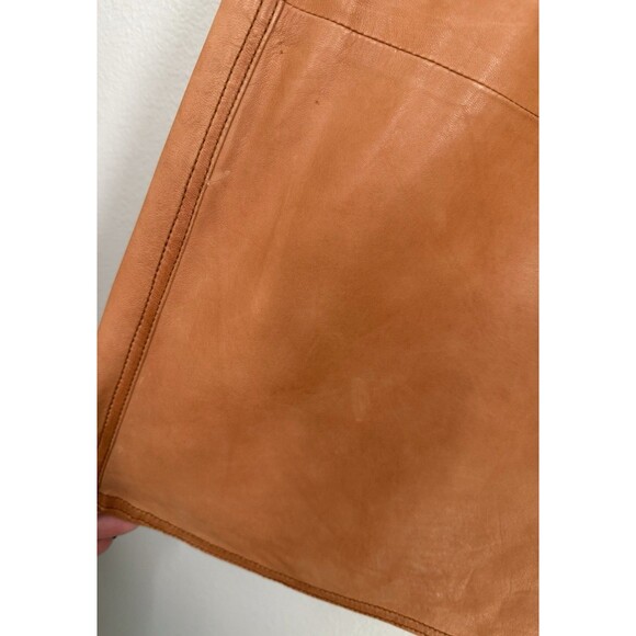Leith Genuine Leather Soft Brown Knee-length Skirt Size 8 Western Cowboycore - Picture 7 of 13